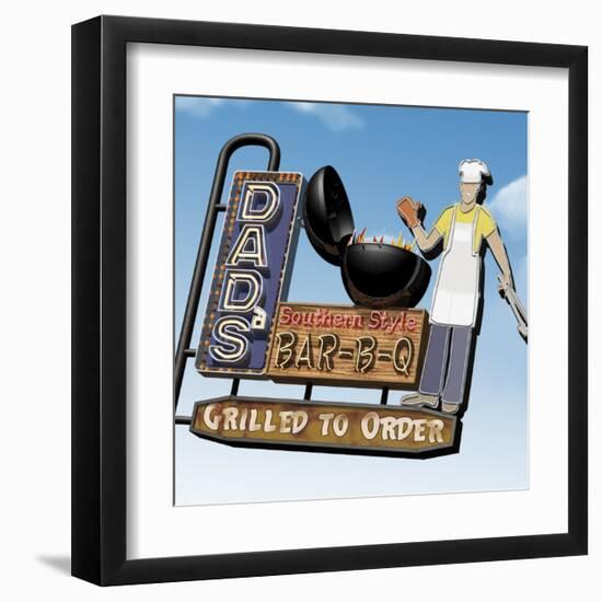 Dad's Southern Style Bar-B-Q-Anthony Ross-Framed Art Print