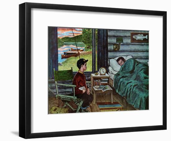 "Dad, the Fish are Biting," August 25, 1962-Amos Sewell-Framed Giclee Print