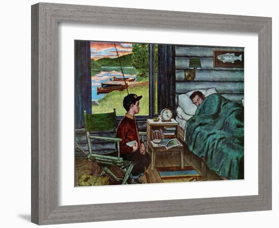 "Dad, the Fish are Biting," August 25, 1962-Amos Sewell-Framed Giclee Print