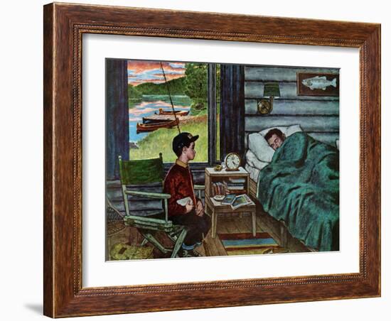 "Dad, the Fish are Biting," August 25, 1962-Amos Sewell-Framed Giclee Print