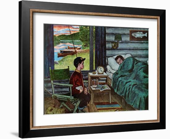 "Dad, the Fish are Biting," August 25, 1962-Amos Sewell-Framed Giclee Print