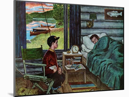 "Dad, the Fish are Biting," August 25, 1962-Amos Sewell-Mounted Giclee Print