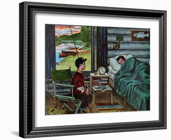 "Dad, the Fish are Biting," August 25, 1962-Amos Sewell-Framed Giclee Print