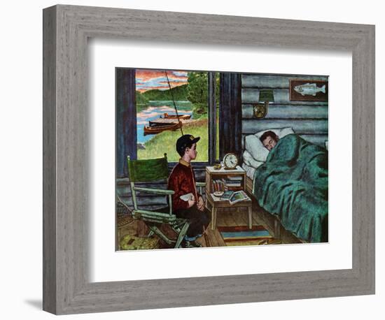 "Dad, the Fish are Biting," August 25, 1962-Amos Sewell-Framed Giclee Print