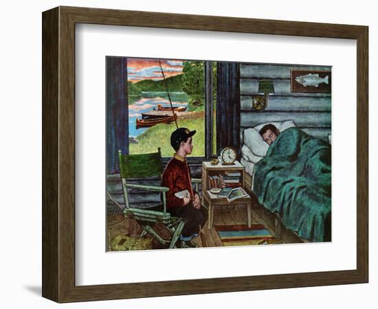 "Dad, the Fish are Biting," August 25, 1962-Amos Sewell-Framed Giclee Print