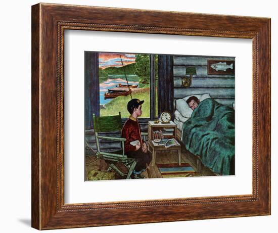 "Dad, the Fish are Biting," August 25, 1962-Amos Sewell-Framed Giclee Print