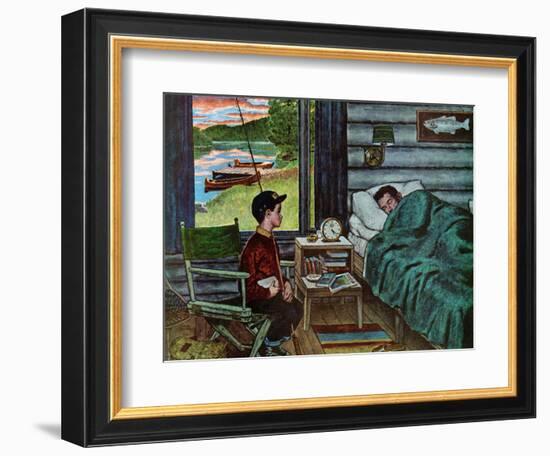 "Dad, the Fish are Biting," August 25, 1962-Amos Sewell-Framed Giclee Print