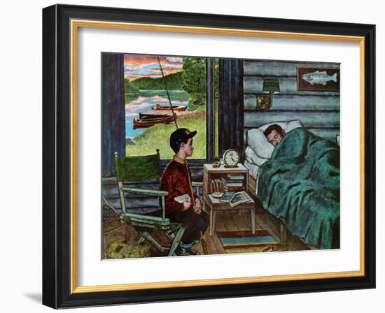 "Dad, the Fish are Biting," August 25, 1962-Amos Sewell-Framed Premium Giclee Print