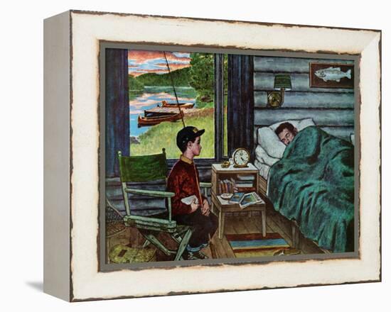 "Dad, the Fish are Biting," August 25, 1962-Amos Sewell-Framed Premier Image Canvas