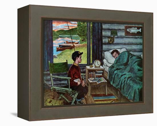 "Dad, the Fish are Biting," August 25, 1962-Amos Sewell-Framed Premier Image Canvas