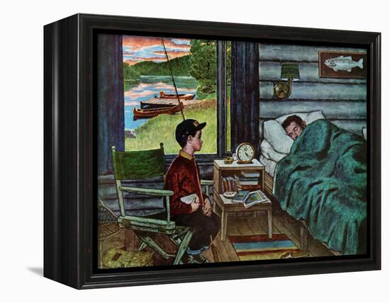 "Dad, the Fish are Biting," August 25, 1962-Amos Sewell-Framed Premier Image Canvas