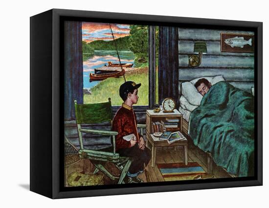 "Dad, the Fish are Biting," August 25, 1962-Amos Sewell-Framed Premier Image Canvas