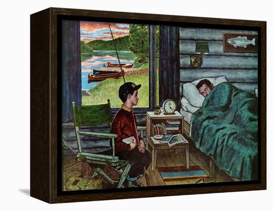 "Dad, the Fish are Biting," August 25, 1962-Amos Sewell-Framed Premier Image Canvas