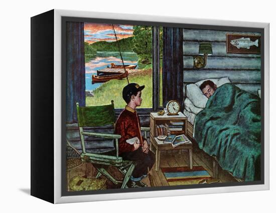 "Dad, the Fish are Biting," August 25, 1962-Amos Sewell-Framed Premier Image Canvas