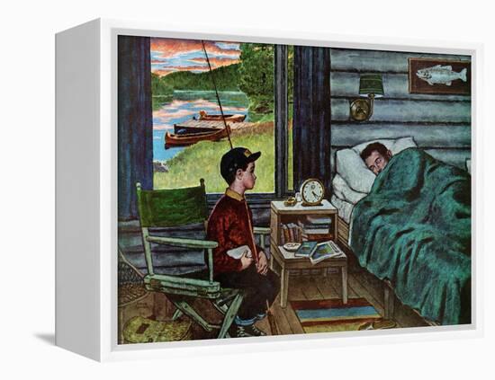 "Dad, the Fish are Biting," August 25, 1962-Amos Sewell-Framed Premier Image Canvas