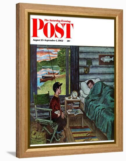 "Dad, the Fish are Biting," Saturday Evening Post Cover, August 25, 1962-Amos Sewell-Framed Premier Image Canvas