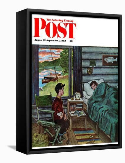 "Dad, the Fish are Biting," Saturday Evening Post Cover, August 25, 1962-Amos Sewell-Framed Premier Image Canvas