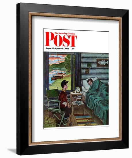 "Dad, the Fish are Biting," Saturday Evening Post Cover, August 25, 1962-Amos Sewell-Framed Giclee Print