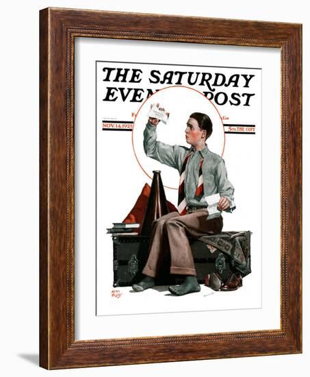 "Dad, Where's the Cash?," Saturday Evening Post Cover, November 14, 1925-Alan Foster-Framed Giclee Print