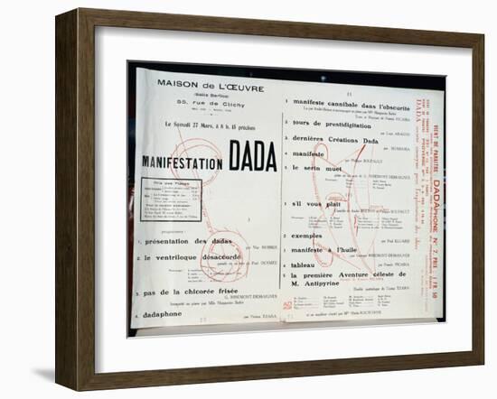 Dada Manifestation, C.1921 (Litho)-French-Framed Giclee Print