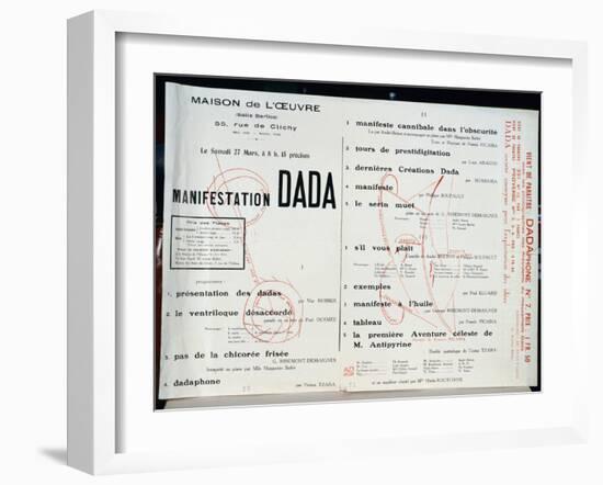 Dada Manifestation, C.1921 (Litho)-French-Framed Giclee Print