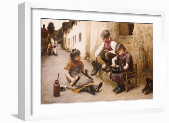 Daddy's Boots, 1892-John White-Framed Giclee Print