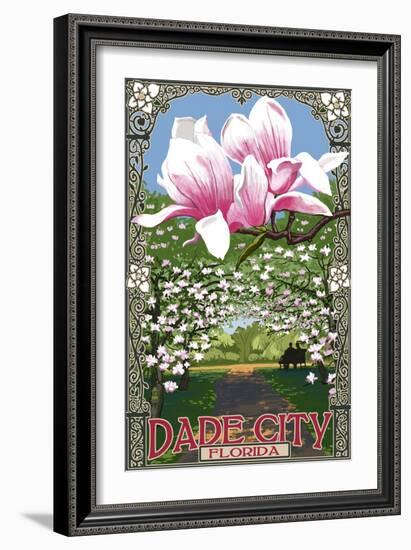 Dade City, Florida - Magnolias-Lantern Press-Framed Art Print