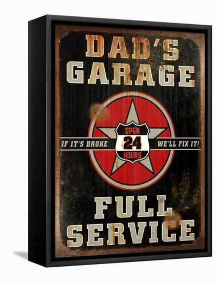 Dads Garage Vert-Retroplanet-Framed Premier Image Canvas