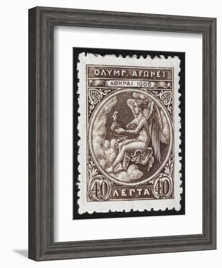 Daemon Or God Of the Games. Greece 1906 Olympic Games 40 Lepta, Unused-null-Framed Giclee Print