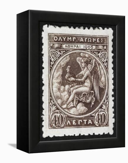 Daemon Or God Of the Games. Greece 1906 Olympic Games 40 Lepta, Unused-null-Framed Premier Image Canvas