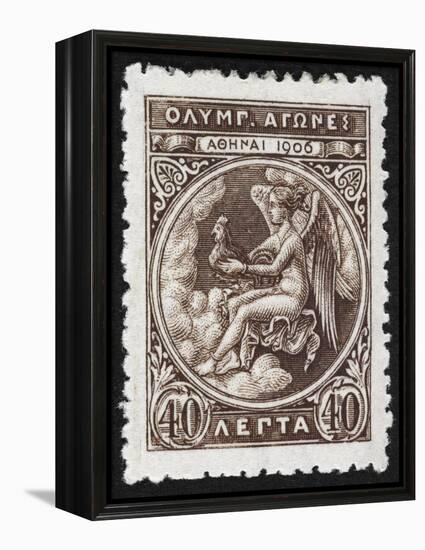 Daemon Or God Of the Games. Greece 1906 Olympic Games 40 Lepta, Unused-null-Framed Premier Image Canvas