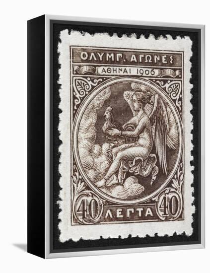 Daemon Or God Of the Games. Greece 1906 Olympic Games 40 Lepta, Unused-null-Framed Premier Image Canvas