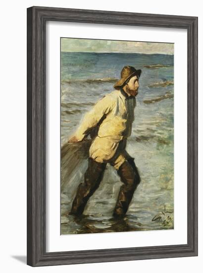 Daenischer Fischer Beim Einbringen Des Netzes-Peder Severin Kröyer-Framed Giclee Print