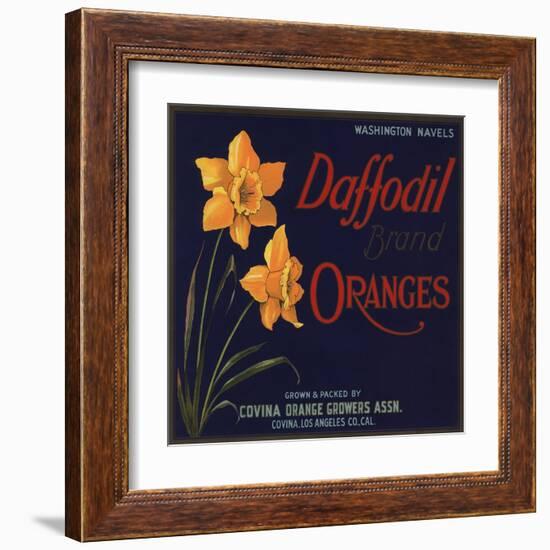 Daffodil Brand - Covina, California - Citrus Crate Label-Lantern Press-Framed Art Print