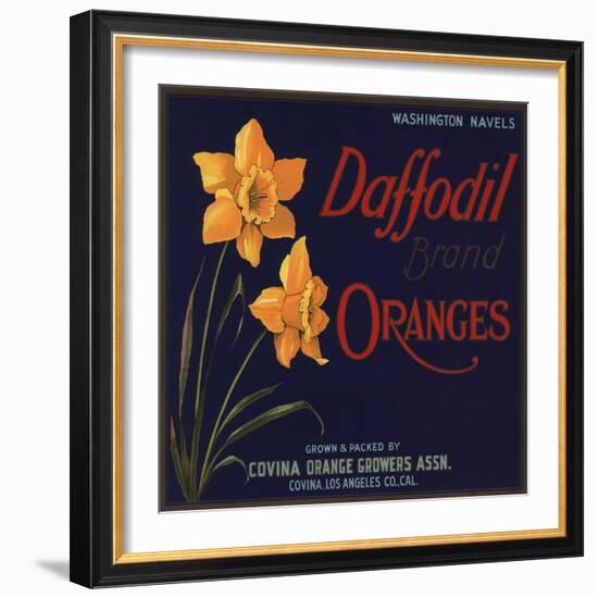 Daffodil Brand - Covina, California - Citrus Crate Label-Lantern Press-Framed Art Print