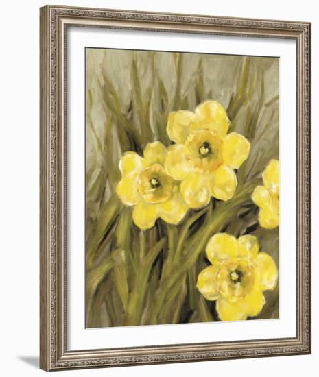 Daffodil Dance - Breeze-Aurora Bell-Framed Giclee Print