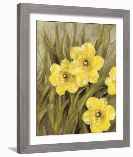 Daffodil Dance - Breeze-Aurora Bell-Framed Giclee Print