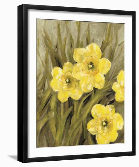 Daffodil Dance - Breeze-Aurora Bell-Framed Giclee Print