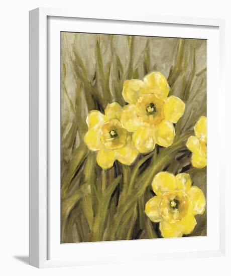 Daffodil Dance - Breeze-Aurora Bell-Framed Giclee Print