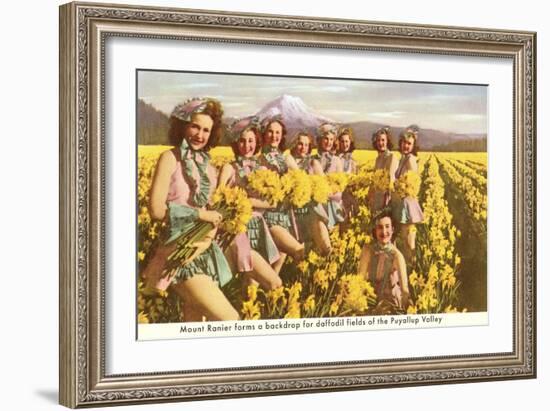 Daffodil Maidens, Puyallup Valley, Washington-null-Framed Art Print