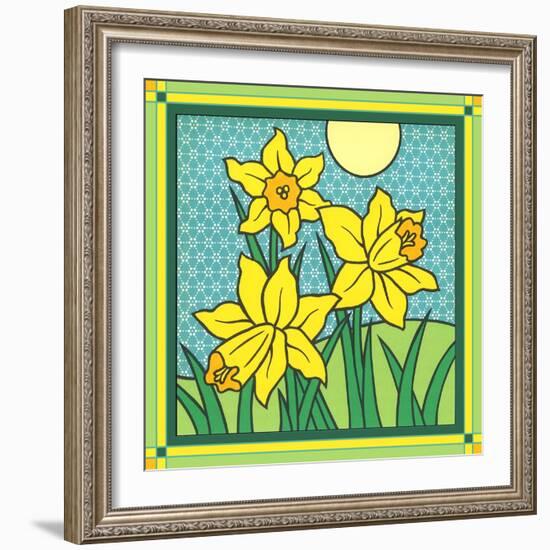 Daffodils 1-Denny Driver-Framed Giclee Print