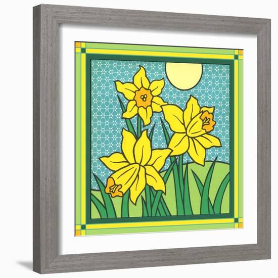 Daffodils 1-Denny Driver-Framed Giclee Print