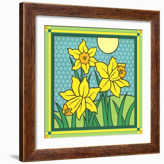 Daffodils 1-Denny Driver-Framed Giclee Print