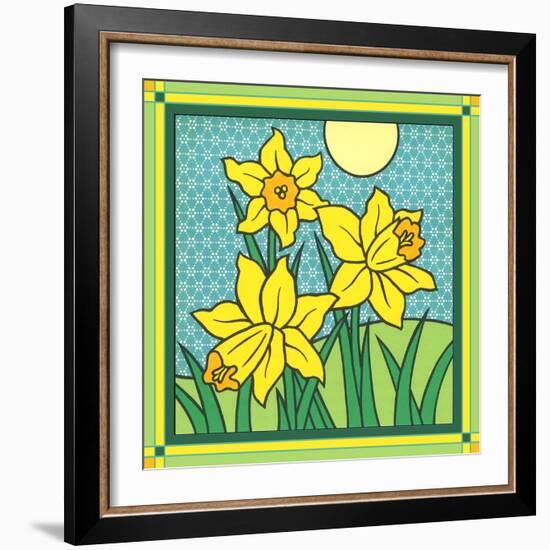 Daffodils 1-Denny Driver-Framed Giclee Print