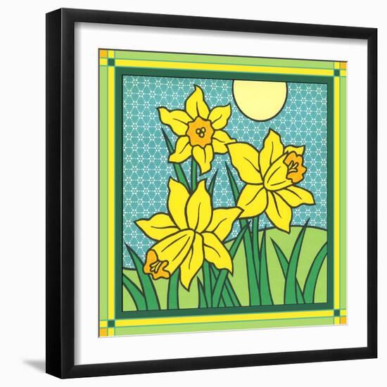 Daffodils 1-Denny Driver-Framed Giclee Print