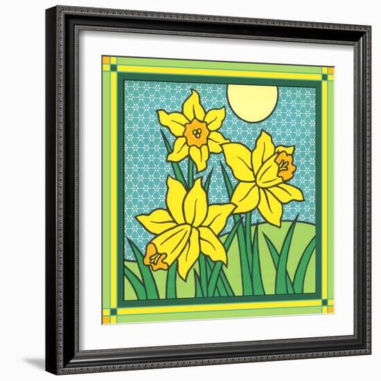 Daffodils 1-Denny Driver-Framed Giclee Print