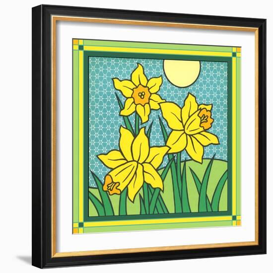 Daffodils 1-Denny Driver-Framed Giclee Print