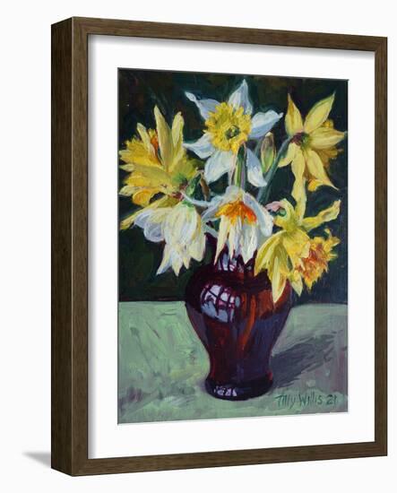 Daffodils 2021 (oil)-Tilly Willis-Framed Giclee Print