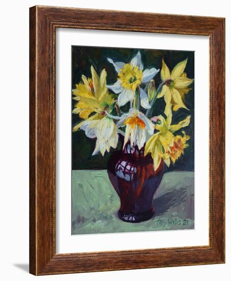 Daffodils 2021 (oil)-Tilly Willis-Framed Giclee Print