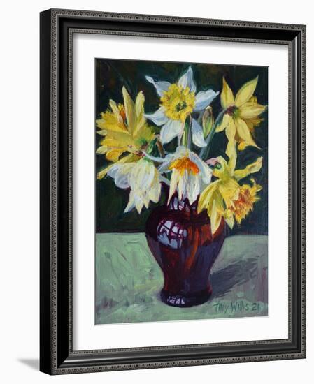 Daffodils 2021 (oil)-Tilly Willis-Framed Giclee Print